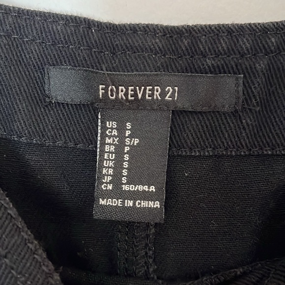 Forever 21 black denim overalls skirt - small - Picture 8 of 8